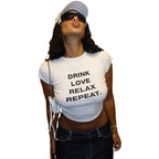 Damen cropped T-Shirt mit Motivdruck R&B