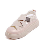 Damen modische Sneakers mit innovativem Kreuzband-Design und dämpfender Sohle R&B