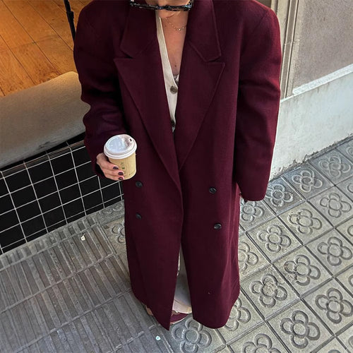 Damen eleganter Wool Coat mit doppelter Knopfleiste R&B