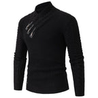 Herren Strickpullover mit elegantem Schalkragen und Zopfmuster R&B