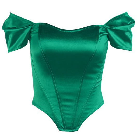 Damen Off-Shoulder Body mit Puffärmeln R&B