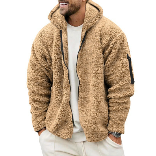 Herren Fleecejacke mit Kapuze R&B