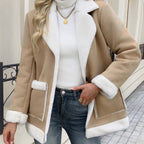 Damen Modische und gemütliche Jacke mit Teddyfutter R&B