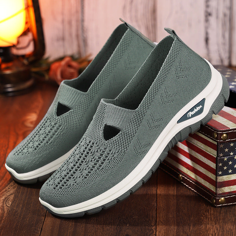 Damen Atmungsaktive Slip-On Freizeitschuhe mit elastischem Riemen R&B