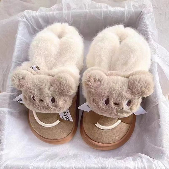 Damen Flauschige Hausschuhe mit niedlichem Tierdesign R&B