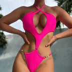 Damen Cut-Out Badeanzug mit schickem Knoten und eleganten Akzenten