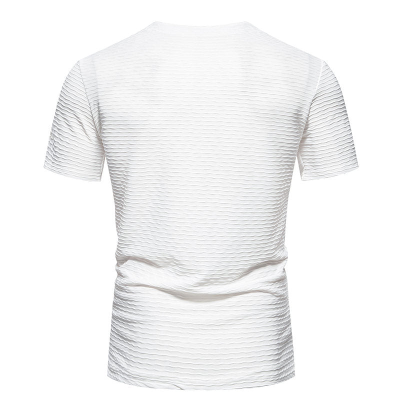 Herren V-Ausschnitt T-Shirt mit strukturiertem Design