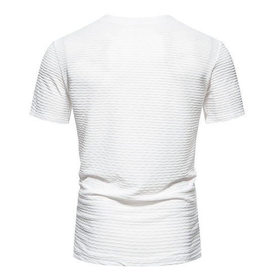 Herren V-Ausschnitt T-Shirt mit strukturiertem Design R&B