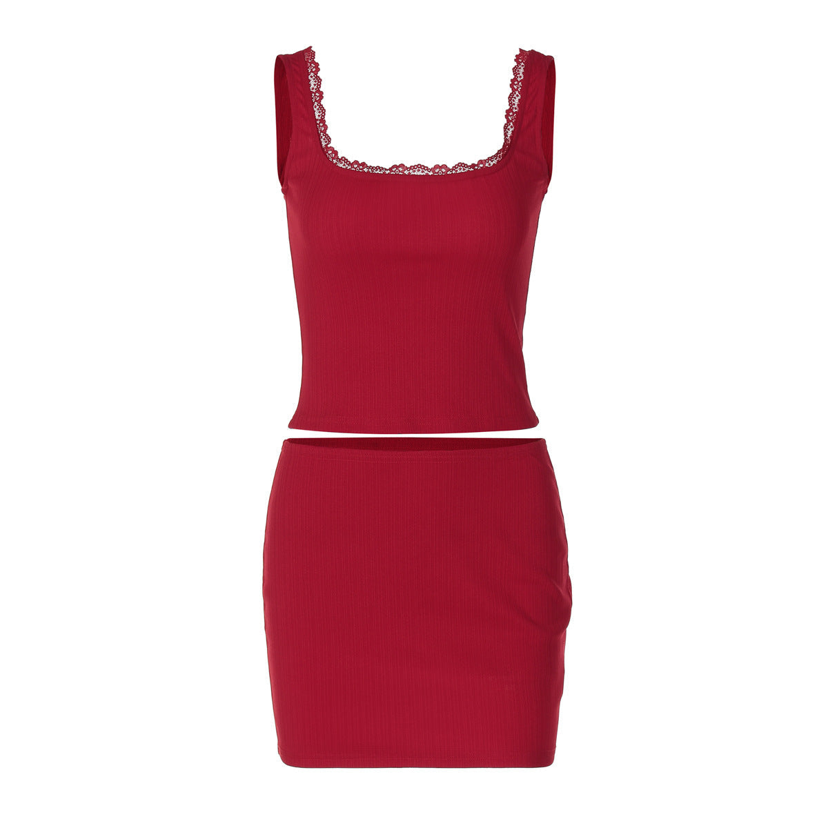 Damen Slim Fit Kleid mit Spitzenakzenten R&B