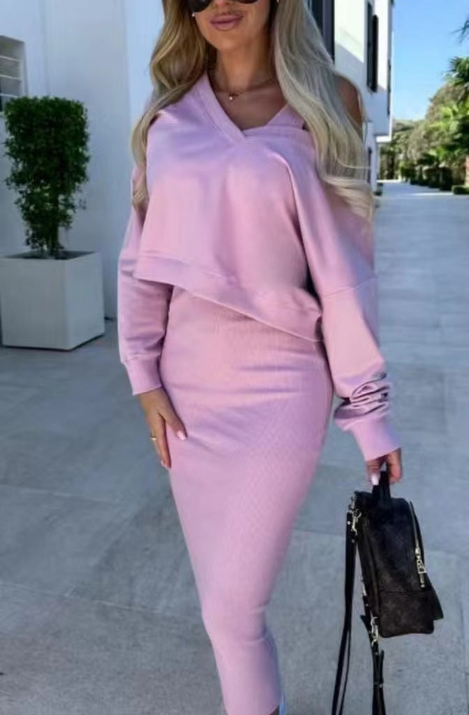 Damen Freizeit-Minikleid- und Sweater-Kombination R&B