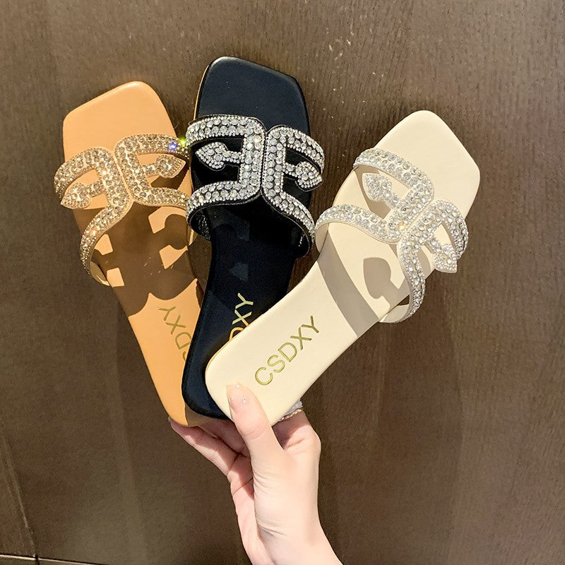 Damen Modische Riemchen-Sandalen mit funkelndem Strass-Detail und elegantem Design R&B