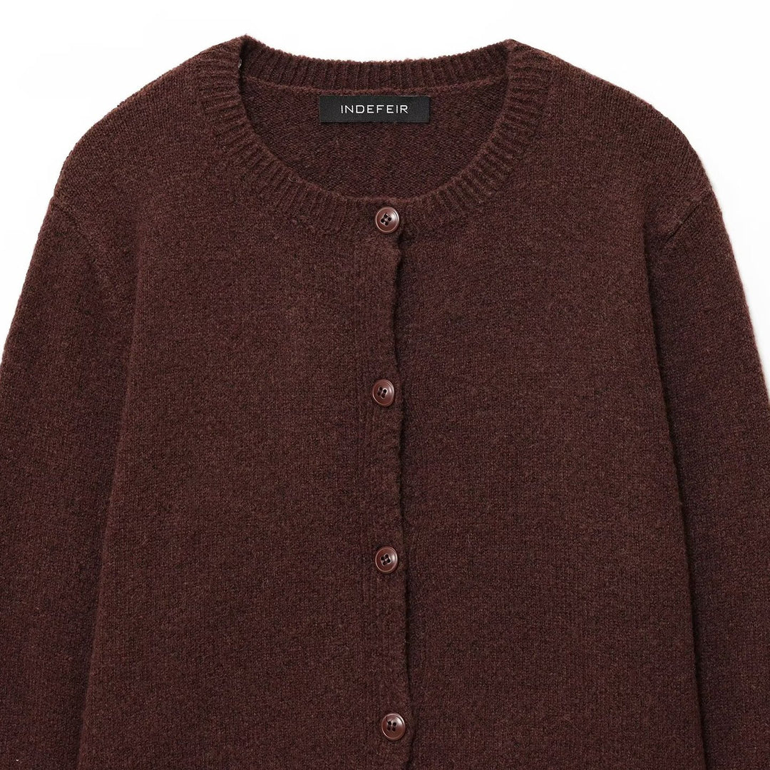 Damen Kuschelweicher Cardigan aus hochwertiger Wolle mit praktischen Knöpfen R&B