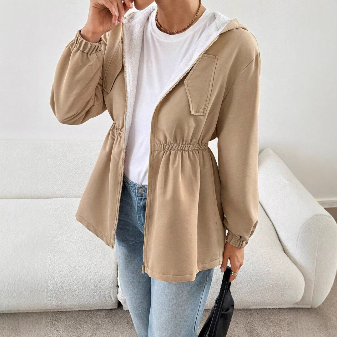 Damen Freizeitjacke mit verstellbarem Bund und Kapuze R&B