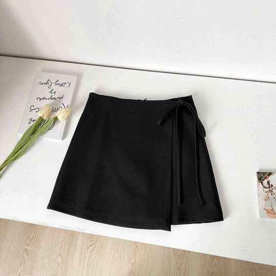 Damen Wickelrock aus hochwertigem Leinenstoff mit eleganter Schleifenbindung R&B