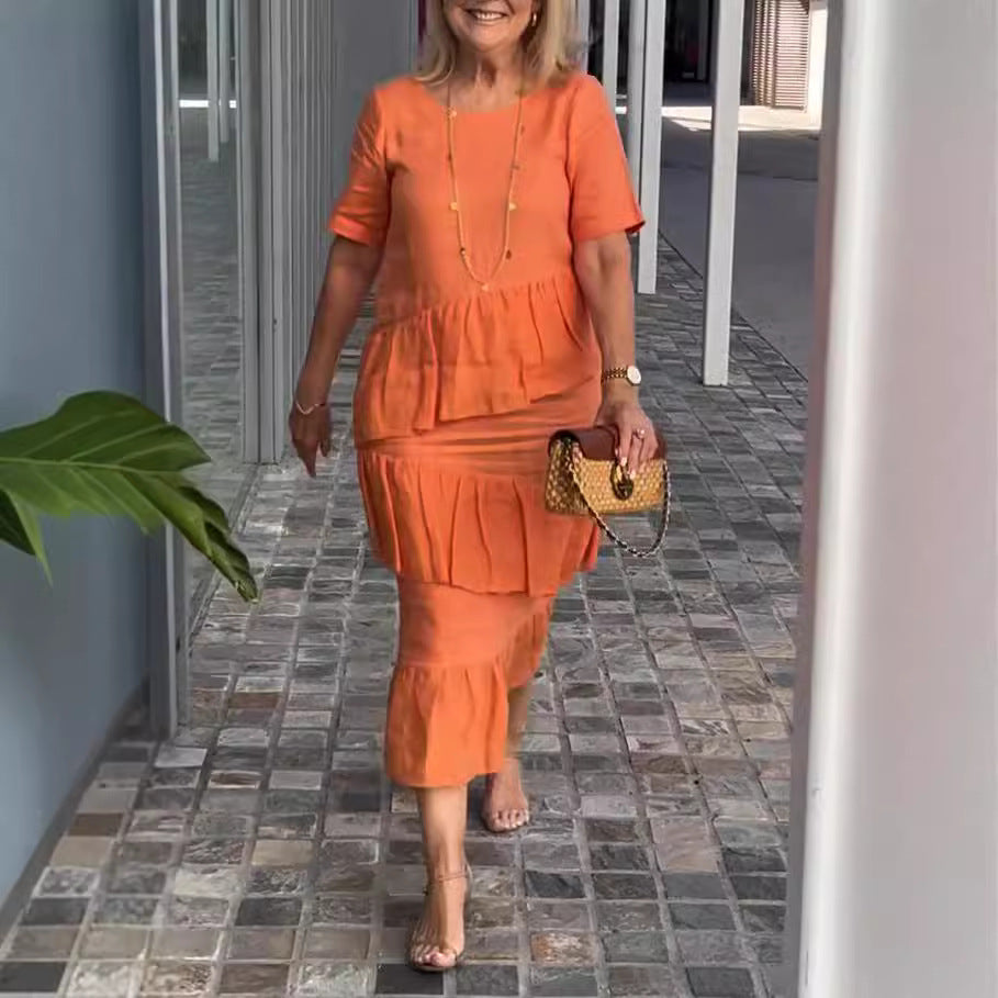 Damen sommerliches Freizeitkleid mit schwingendem Saum R&B