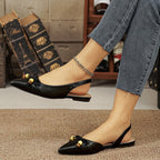 Damen Slingback-Ballerinas mit eleganter Schleifenapplikation und attraktivem Schmuckdetail R&B