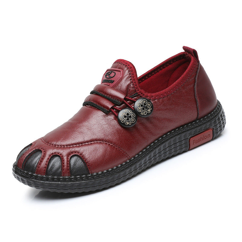 Damen bequeme Lederschuhe mit atmungsaktiver Innensohle