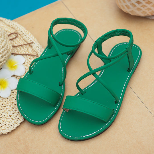 Damen flexible Riemchensandalen mit geschwungenem Design und offenem Fersenbereich R&B