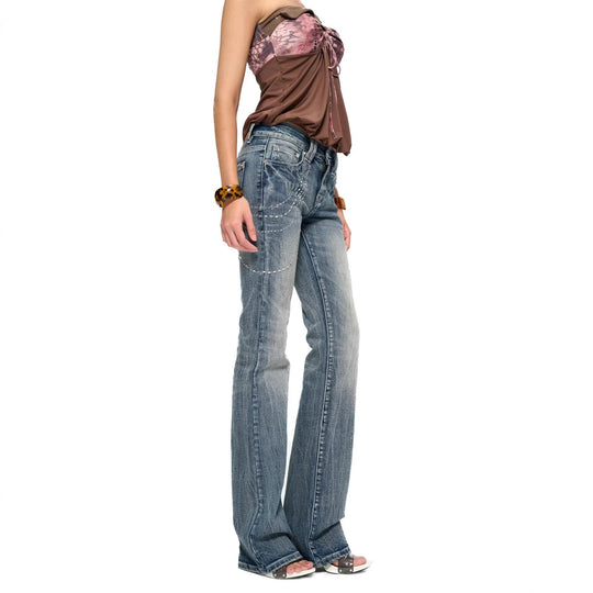 Damen Flared Jeans mit funkelnden Applikationen R&B