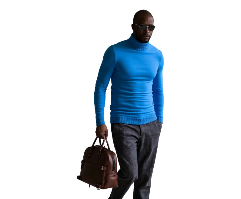 Herren rollkragen pullover mit feiner Struktur R&B
