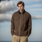 Herren lässige Utility-Jacke mit praktischen Klappentaschen und Reißverschluss R&B