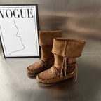 Damen Modische Mokassins-Stiefel mit einzigartigem Flechtmuster von R&B