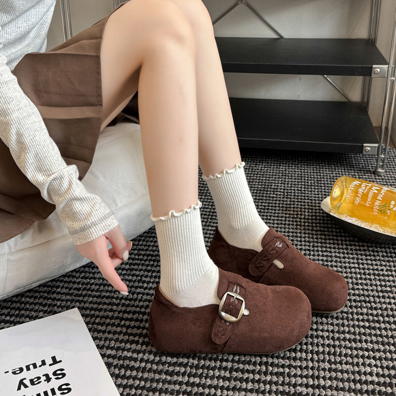 Damen Clogs mit komfortablem Kunstleder-Obermaterial und modischer Schnalle R&B