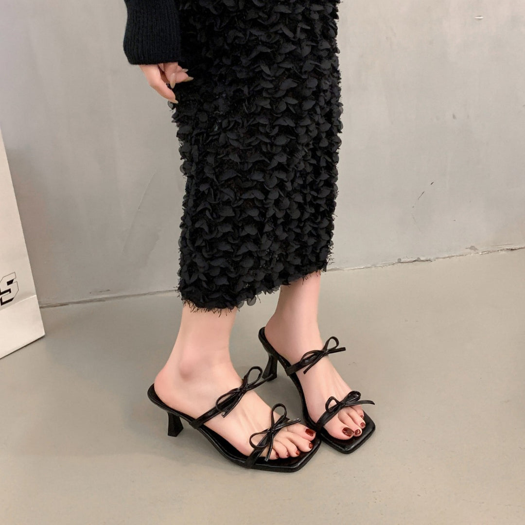 Damen Elegante Slingback-Pumps mit dekorativem Knoten-Design und modischem Absatz R&B