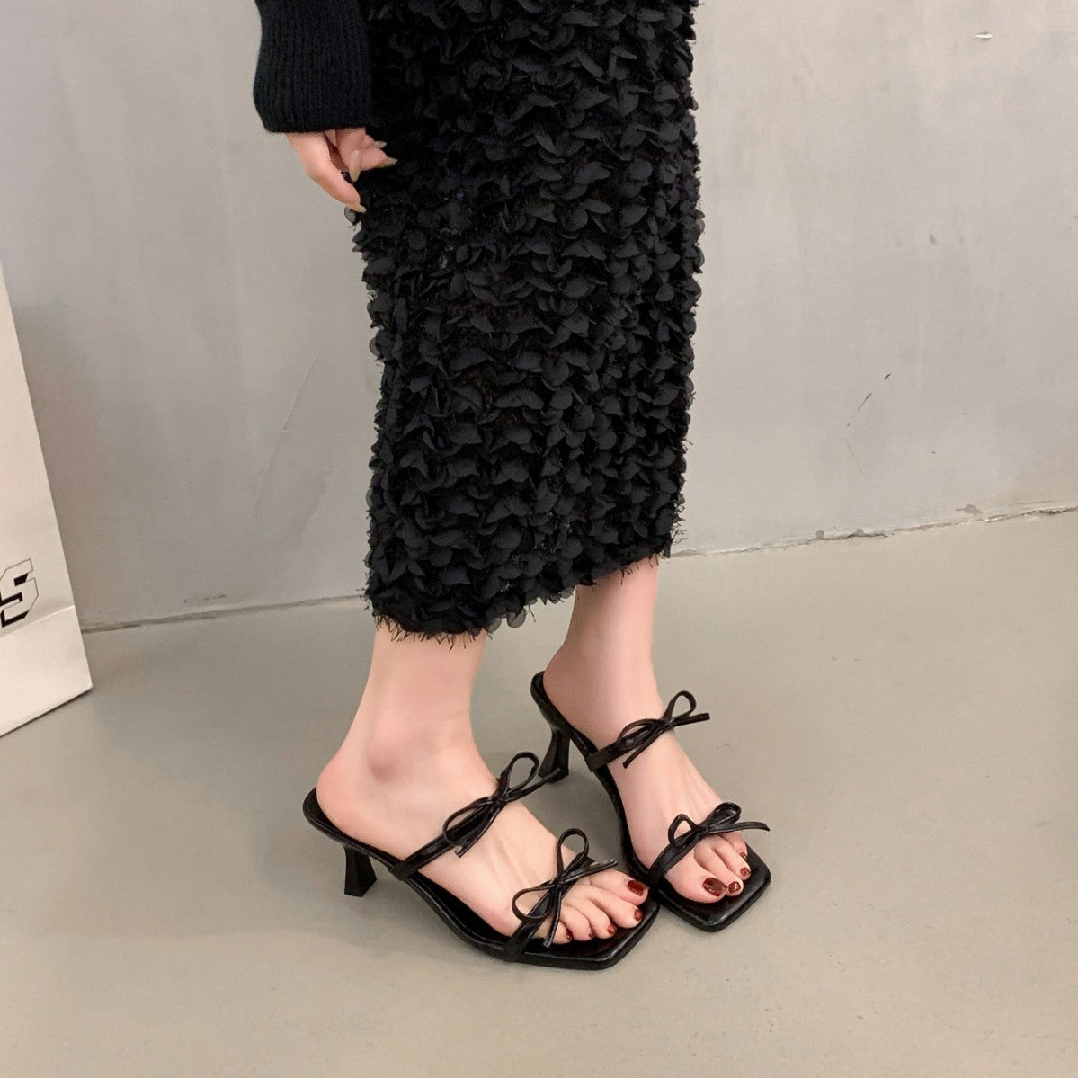 Damen Elegante Slingback-Pumps mit dekorativem Knoten-Design und modischem Absatz R&B