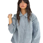 Damen Oversized Denimjacke im lässigen Stil mit praktischen Taschen R&B