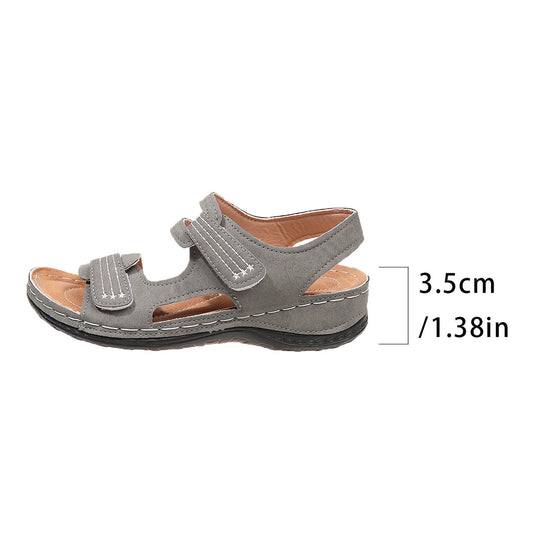 Damen bequeme Sandalen mit verstellbaren Klettverschlüssen und komfortablem Fußbett R&B