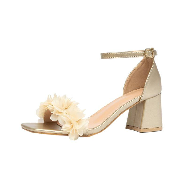 Damen Hochhackige Sandalen mit floralen Applikationen R&B