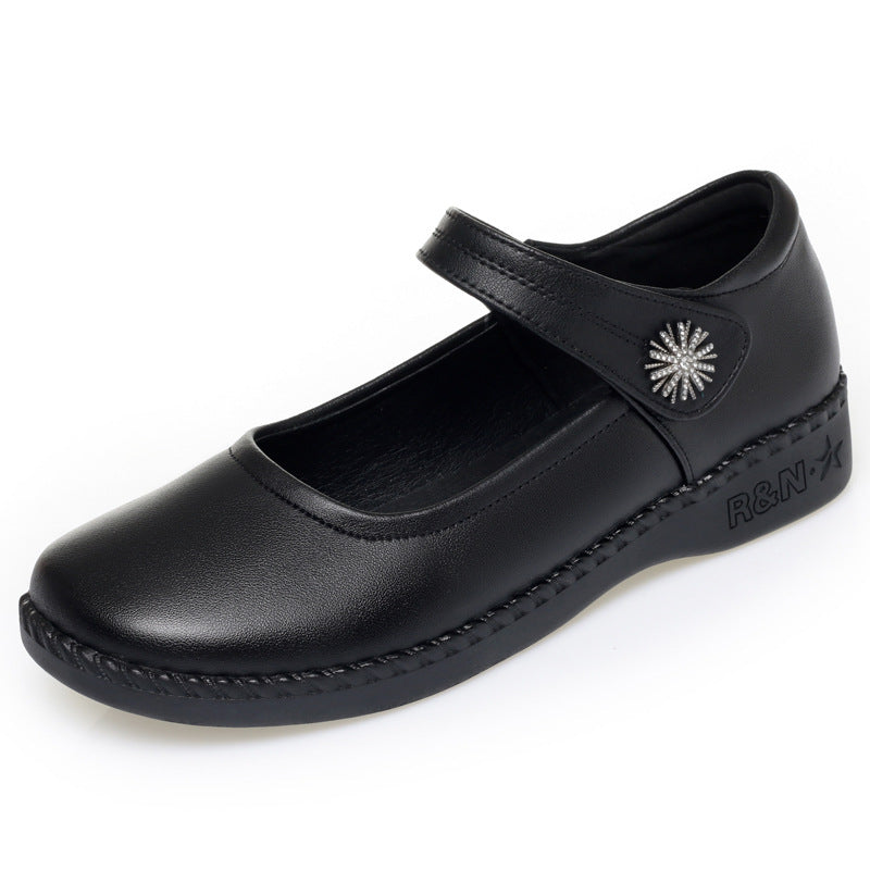 Damen Bequeme Mary Jane Ballerinas mit modischem Riemen und dekorativem Schmuckdetail R&B