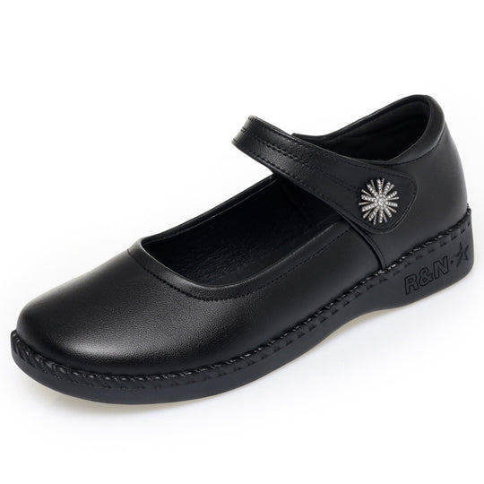 Damen Bequeme Mary Jane Ballerinas mit modischem Riemen und dekorativem Schmuckdetail R&B