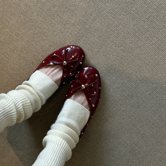 Damen Ballerinas mit dekorativer Schleifenapplikation und funkelnden Details R&B