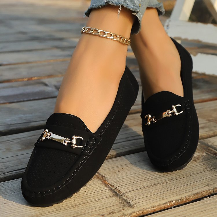 Damen Mokassins mit modischem Schnallen-Detail R&B