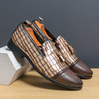 Herren Elegante Mokassins aus hochwertigem Leder mit modischem Mustermix R&B