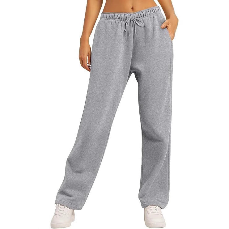 Damen bequeme Sporthose mit elastischem Bund und praktischen Taschen R&B