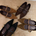Damen elegante Schnürpumps mit modischem Riemen und spitzem Fußteil R&B