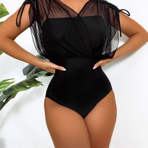 Damen Badeanzug mit elegantem Transparentshirt R&B