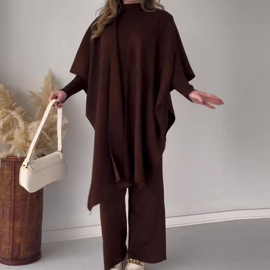 R&B | Strick-Set mit Strickjacke, Oberteil und Hose