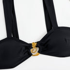 Damen Bikini-Set mit breiten Trägern und modischem Golddetail R&B