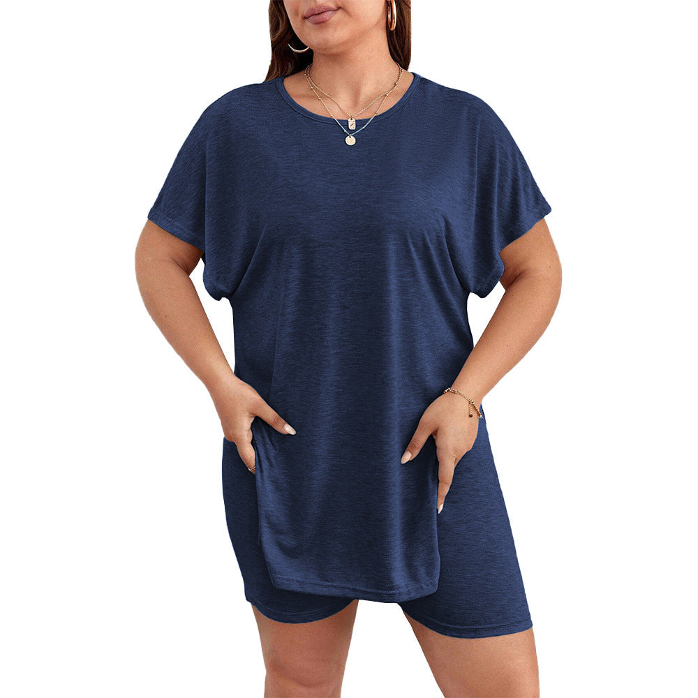 Damen bequemer Lounge-Set mit T-Shirt und Shorts R&B