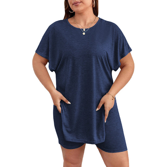Damen bequemer Lounge-Set mit T-Shirt und Shorts R&B