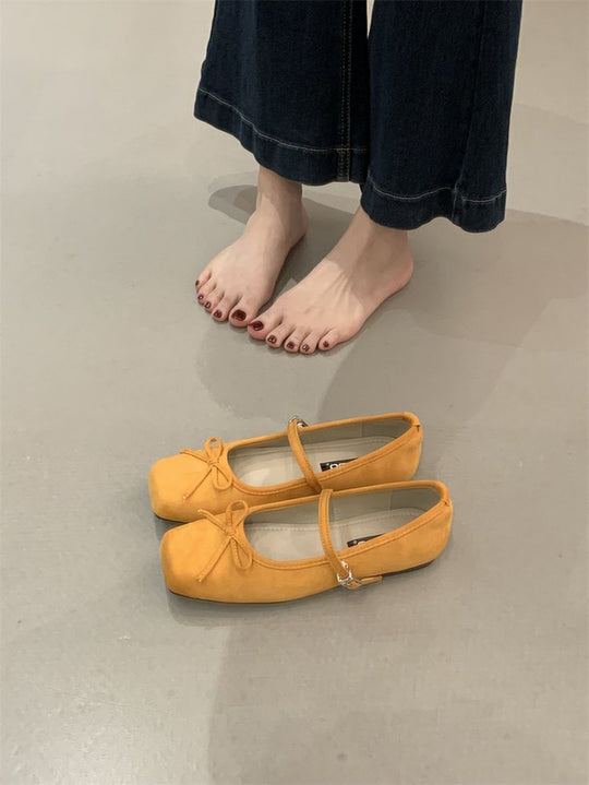Damen Ballerinas mit modischem Riemchen und dekorativem Schleifendesign R&B