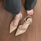 Damen Slingback-Pumps mit elegantem Nieten-Design
