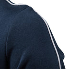 Herren nan sportive Baumwoll-Sweatjacke mit Stehkragen und Kängurutaschen R&B