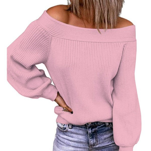 Damen Off-Shoulder Strickpullover R&B