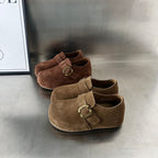 Damen Komfortable Wildleder-Clogs mit modischem Schnallenverschluss R&B