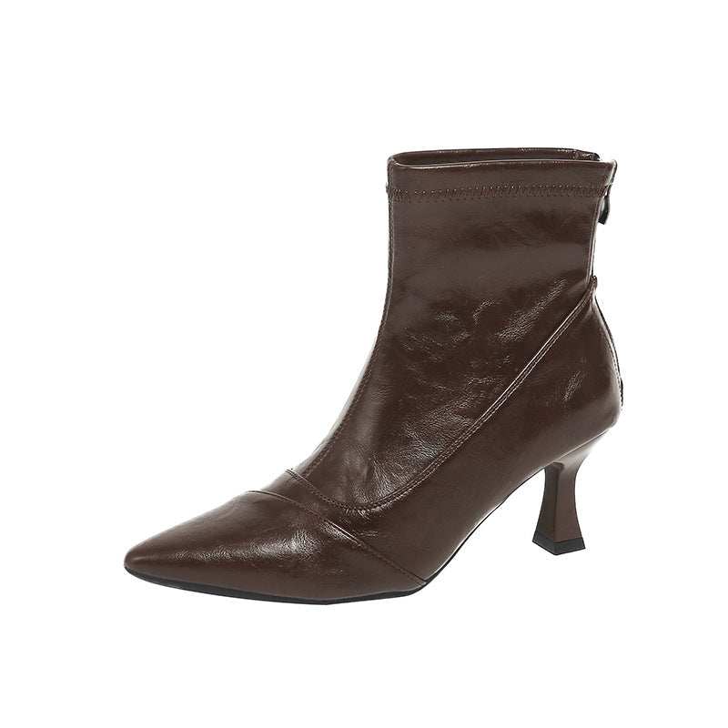 Damen elegante AnklR&Boots mit modischer Stiletto-Absatz und Reißverschluss R&B